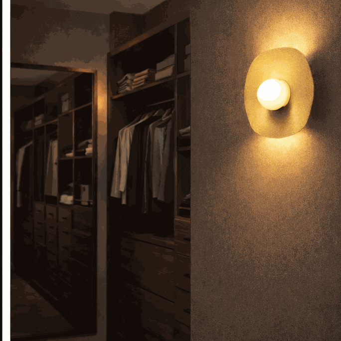 Cordless wall sconce with rechargeable LED, remote control, and no-drill installation for renter-friendly luxury lighting
